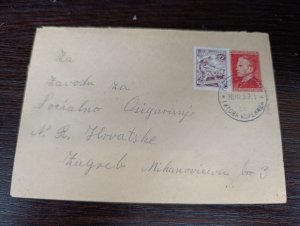 Yugoslavia 1953 Serbia, uprated 3 din. Tito stationery, Korenica to Zagreb