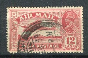 INDIA; 1929 early GV Airmail issue fine used 12a. value
