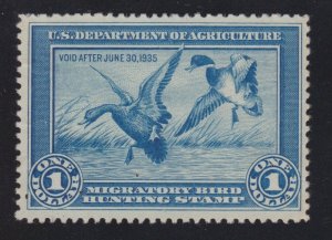 US RW1 $1 Duck Hunting Unused VF NG SCV $175