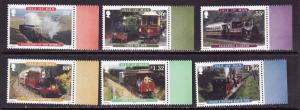 Isle of Man-Sc#1381-6-unused NH set-Trains-Locomotives-Railways