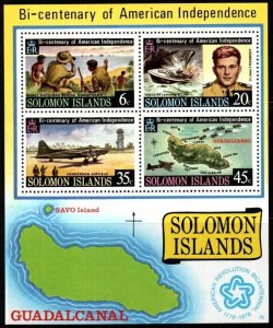 SOLOMON ISLANDS SGMS325 1976 BICENTENARY OF AMERICAN REVOLUTION MNH