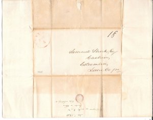 Just Fun Cover #1841 YORK PA Stampless (Ruff) folded letter (12665)