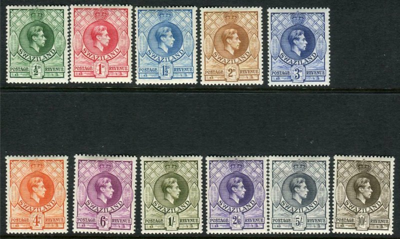 SWAZILAND-1938-54 A mounted mint Perf 13½ set of 13 Sg 28-38