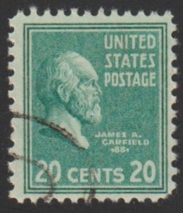 SC# 825 - (20c) - James Garfield - Used single