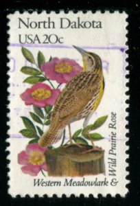 1986 20c State Birds & Flowers - North Dakota, used