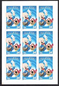 US Cat #3534b, Pane of 9, Porky Pig, MNH*-