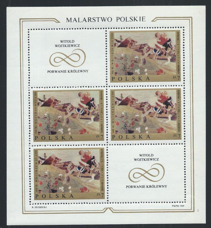 POLAND SC# 1682 MINI SH/4 W/LABELS VF/MNH 1969