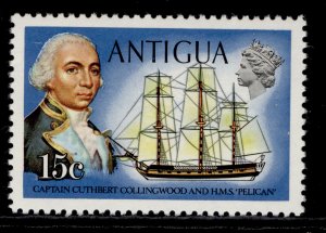 ANTIGUA QEII SG277, 15c Captain Collingwood & H.M.S Pelican, NH MINT. Cat £15.