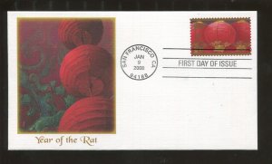 2008 San Francisco California US Stamp #4221 Year of The Rat First Day Cover