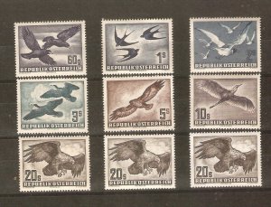 AUSTRIA 1950-3 Scott C54-60 cpl. mint NH with 3 shades of C 60