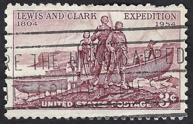 United States #1063 3¢ Lewis & Clark Expedition (1954). Used