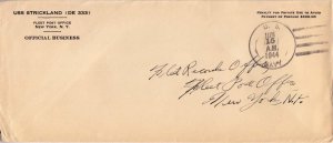 United States Ships Soldier's Free Mail 1944 U.S. Navy, U.S.S. Robert E. Pear...