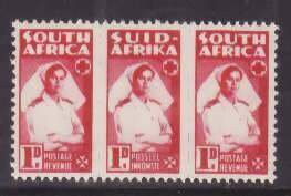 South Africa-Sc#91- id7-unused og NH 1p strip of Nurses-1943-