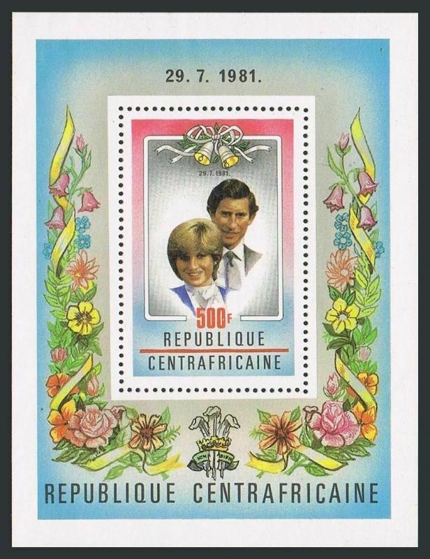 Central Africa 461,MNH.Michel Bl.134. Royal wedding 1981:Prince Charles,Diana.