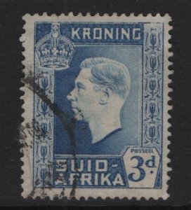 South Africa #77b  used 1937  coronation  .  3d .  single .  Afrikaans