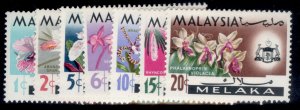 MALAYSIA - Malacca QEII SG61-67, 1965-68 complete set, M MINT.