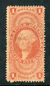 USA; 1860s early classic Washington Revenue fine used shade of $1 value