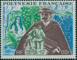 French Polynesia 1973 Sc#C99,SG170 60f Pierre Loti writer MNH