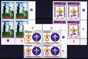 Honduras 1996 Sc#C980/C982 SCOUTING IN HONDURAS 75th.ANNIV. Block of 4 MNH