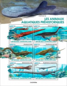 Central Africa - 2023 Prehistoric Water Animals - 6 Stamp Sheet - CA230506a