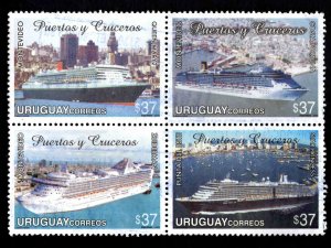 Uruguay Scott 2181 Ocean Liner and Ports Used Block CV $20
