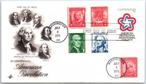 U.S. FIRST DAY COVER BICENTENNIAL OF THE AMERICAN REVOLUTION COMBO 1971 TYPE A