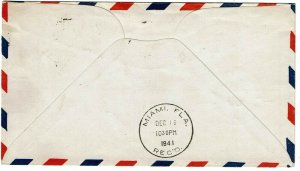 Nigeria 1941 Lagos cancel on first flight cover to the U.S., SG 58