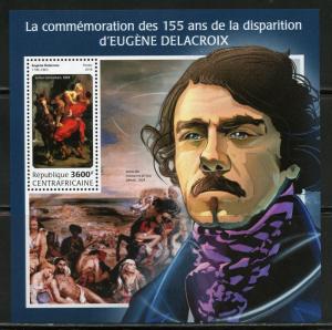 CENTRAL AFRICA 2018 155th MEMORIAL OF EUGENE DELACROIX  SOUVENIR SHEET MINT NH