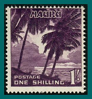 Nauru  1954 Palm Trees, 1s MNH  #45,SG54