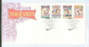 Australia  1142-1145 1983 stage & screen personalities, set of 4 on an unaddressed, cacheted FDC