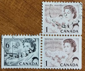 Canada used multiple from #544a, XF, CDS.  Includes two 454e and one 460c