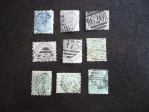 Stamps - Great Britain - Scott# 98-105,107 - Used Part Set of 9 Stamps