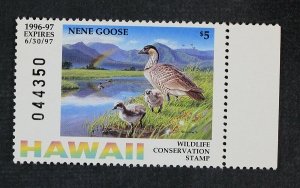 HI1 Hawaii #1 MNH State Waterfowl Duck Stamp - 1996 Nene Goose