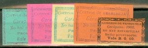 DS: Venezuela Carupano 1-5 mint CV $304.50