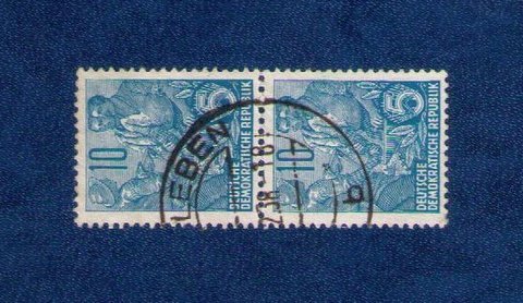 GDR. 1955.Sc 331 Used Horz. Pair VF