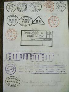 Ireland Rare Early Telegram With 15 Registry Markings