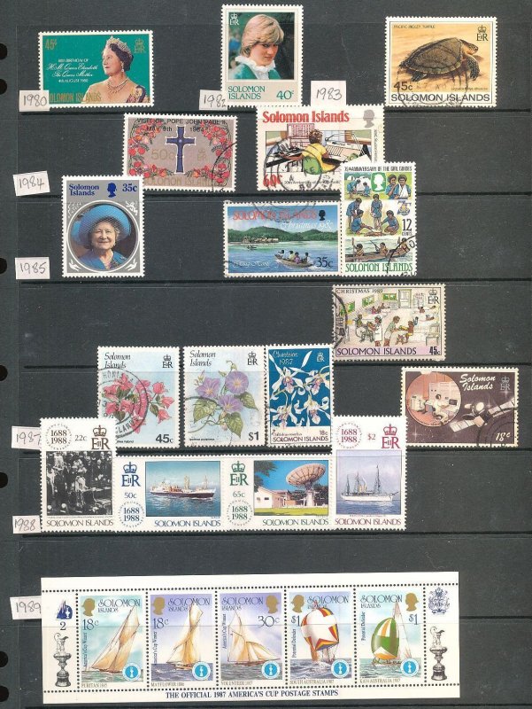 Solomon Islands GVI/QE Ships Birds Sport M&U Collection(Apx 220 Items) (HP1026 