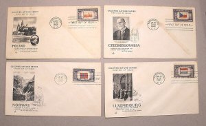 #909-21 OVERRUN COUNTRIES FDC-SINGLES-SET OF UNADDRESSED-ARTCRAFT CACHET-NICE!!