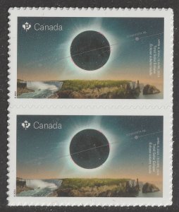 Canada 3418 Total Solar Eclipse P vert pair MNH 2024