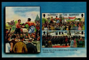 Alderney Sc 162b 2000 Boxing & Honour Guard Boxing stamp bklt pane of  mint NH