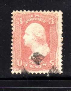 #64b   3 CENT  WASHINGTON  FANCY CANCEL         USED   e