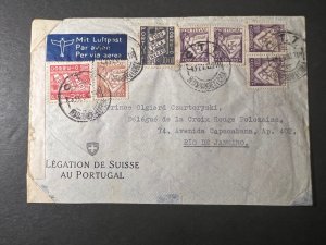1943 Portugal Airmail Cover Lisbon to Rio De Janeiro Brazil