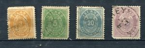 Iceland 1882 Mi 12-15 Used  Cv 126 euro 7093