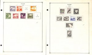 Nauru Stamp Collection on 8 Scott International Pages, 1954-1977