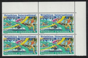 New Caledonia Intl Triathlon Competition Corner Block of 4 2005 MNH SG#1343