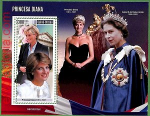 B1489 - GUINE-BISSAU - ERROR MISPERF Stamp Sheet -2023 - PRINCESSES DIANA-