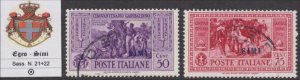 Italy Egeo Simi - Sassone n.21+22 Garibaldi used