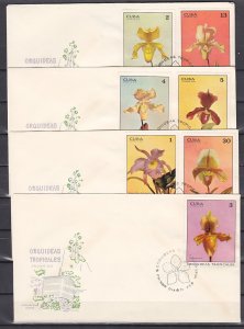 Cuba, Scott cat. 1677-1683. Orchids issue. 4 First Day Covers. ^