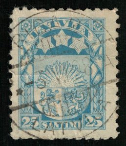 1926, Latvia, 25 santimi, Rising Sun, SC #122 (T-6640)