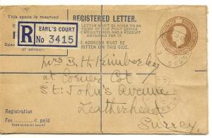 GB 1947 Registered Cover to Leatherhead